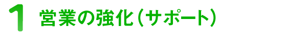 営業の強化（サポート）